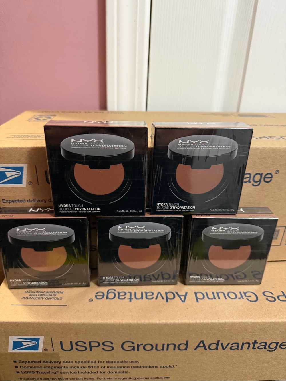 NYX Hydra Touch Powder Foundation - Warm Beige Shades (Pack of 5)